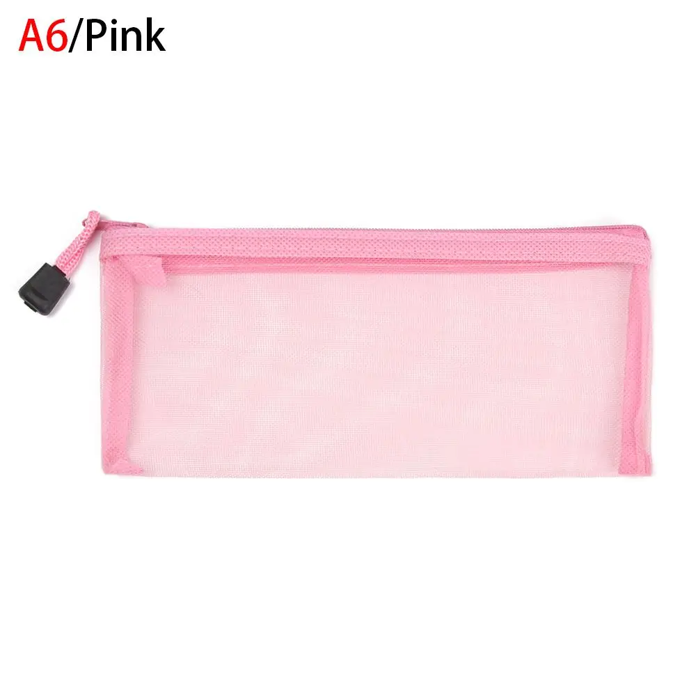 1個 ファッションギフト コスメティック コインパース ハンドバッグ 化粧品収納 ジッパー ペンケース 透明グリッドメッシュ ペンバッグ