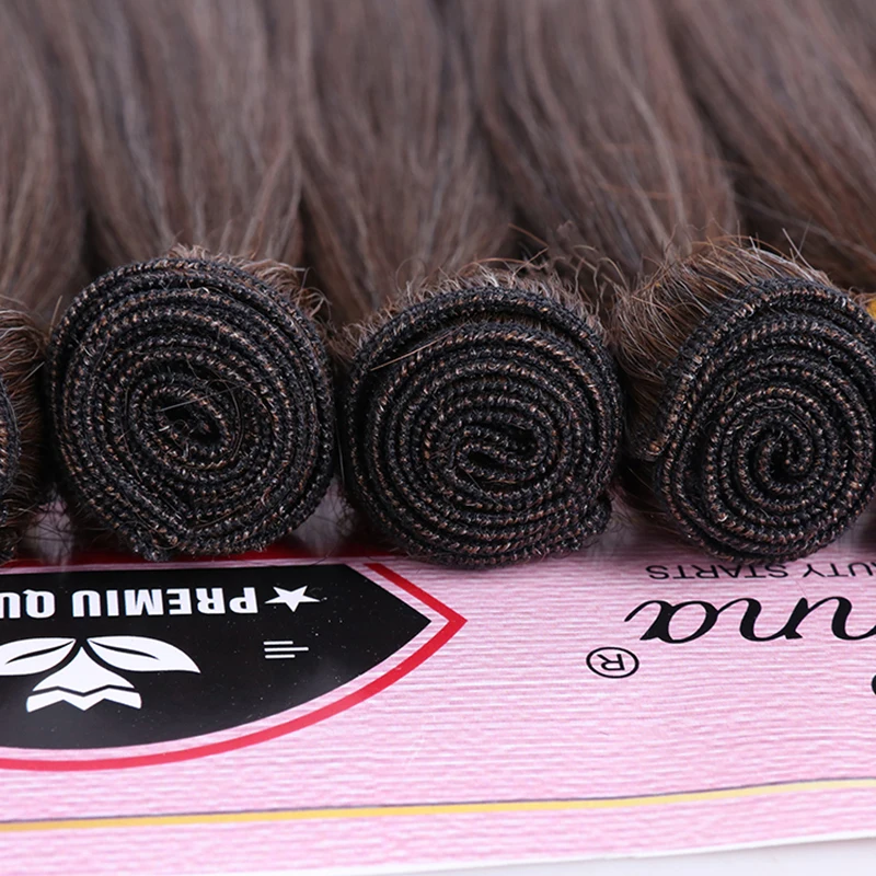 JULIANNA Rambut Paket Bundel Serat Protein Organik Sintetis dengan Penutup Kanekalon Ekstensi Rambut Pakan Sintetis Pakan Tunggal