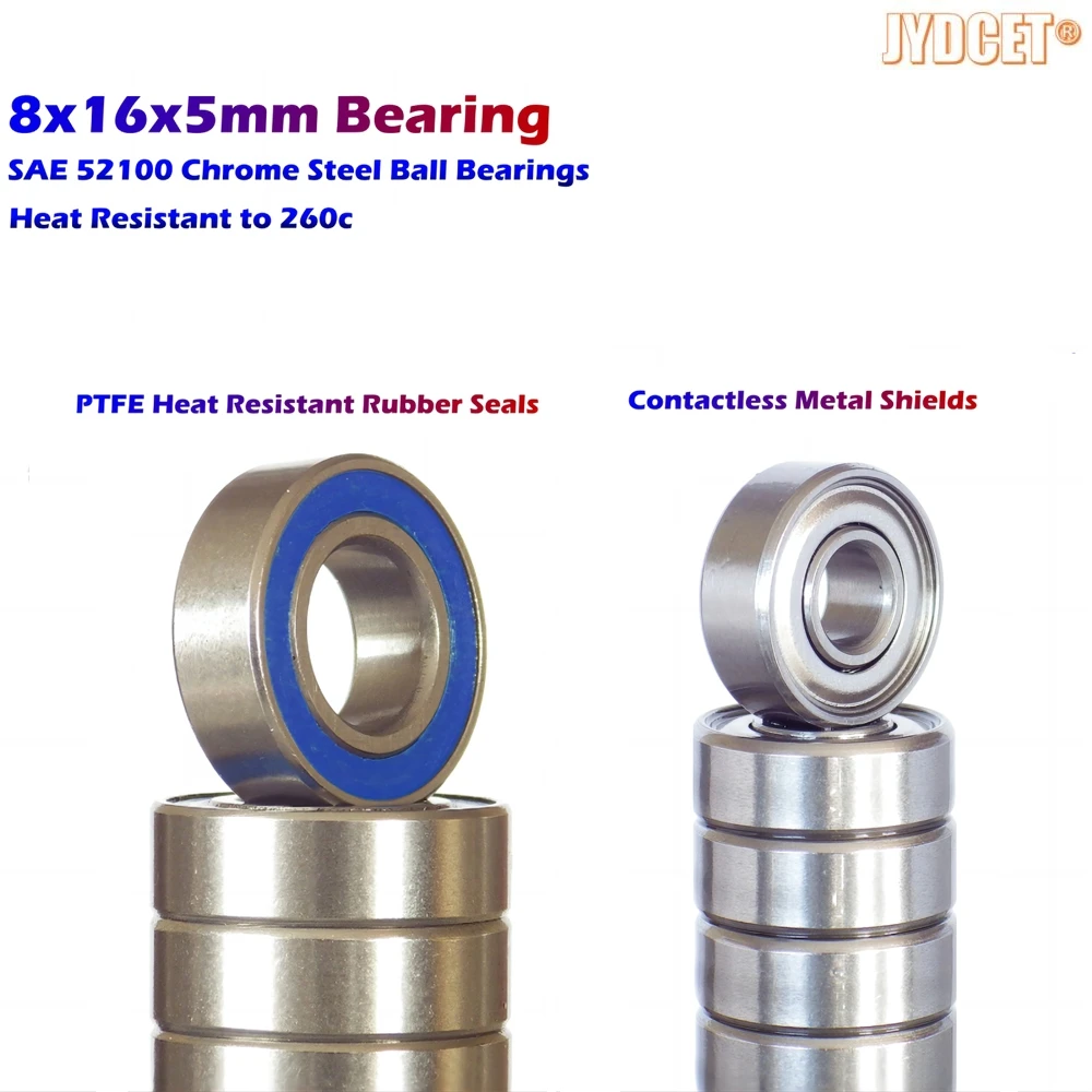 8x16x5mm Bearings MR688 - Rubber Seals / Metal Shields - Precision High Speed Bearings for Scooters Elevators Skateboards RC Car