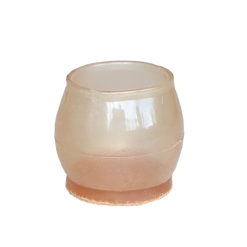 4 Pcs Thickened Multi-shape Leg Protector with Felt Bottom Brown Transparent Round Chair Leg Protector Anti-friction