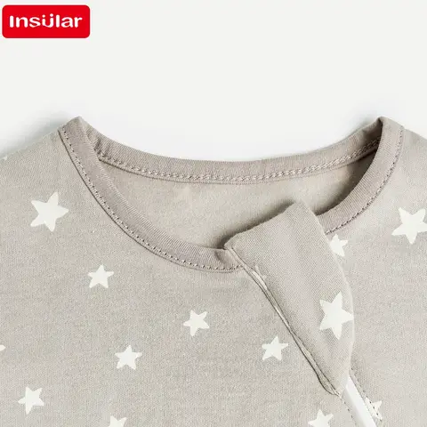 INSULAR Baby Sovsäck Med Fötter Ärmlösa Sovsäckar För Barn Hemkläder Premium Bomull 2-vägs Dragkedja 4 Säsonger 10 best sales sovsäck för bebis - №1