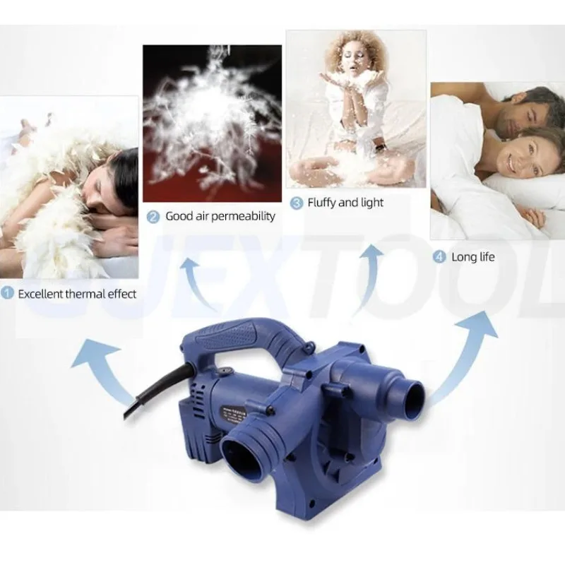 1200W 220V Electric Down Filling Machine, 6 Speed Adjustable Pillow Duvet Stuffing Machine with Foot Switch & Dust Bag