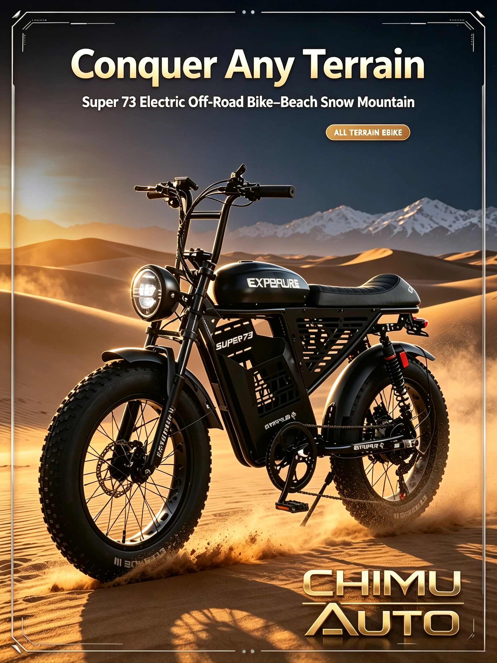 【CHIMU AUTO】48V 20Ah Off-Road E-Bike, Wide-Tire All-Terrain Model for Beach, Snow, Mountain Trails and Commuting