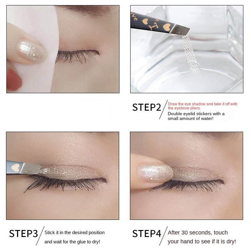 Glue Free Double Eyelid 360 Adhesive roll, In Case Of Water Stick Lace Mesh Fiber Natural Invisible Eyelids Adhesive Eye Patch