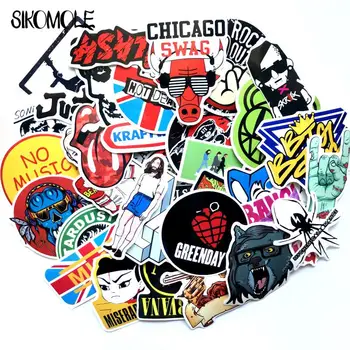 10/30/60 sztuk Cartoon Retro zespół rockowy naklejki muzyczne Grean Day RHCP bagaż gitara walizka deskorolka DIY Graffiti naklejki F5
