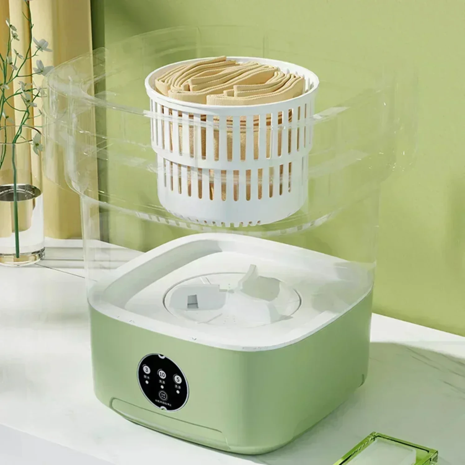 NEW Ideal for clothes washing and bucket washing, this portable mini washing machine with spin dryer boasts ultrasonic technolog