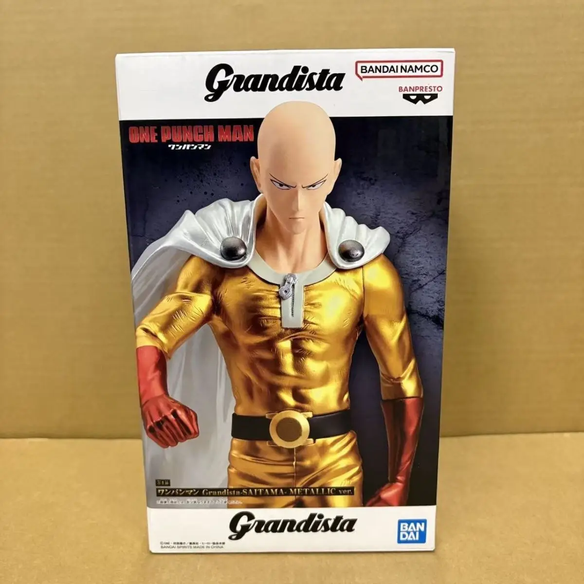 Original Bandai Grandista One Punch Man Saitama Anime Action Figure Banpresto Figurine Model Toys Gift