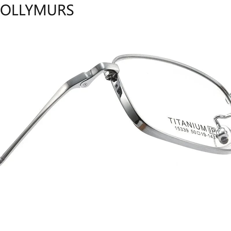 Ollymurs  M Size / Pure Titanium Optical  Men Fashion Myopia Corrective Prescription Glasses Women and Glasses Suitable for High
