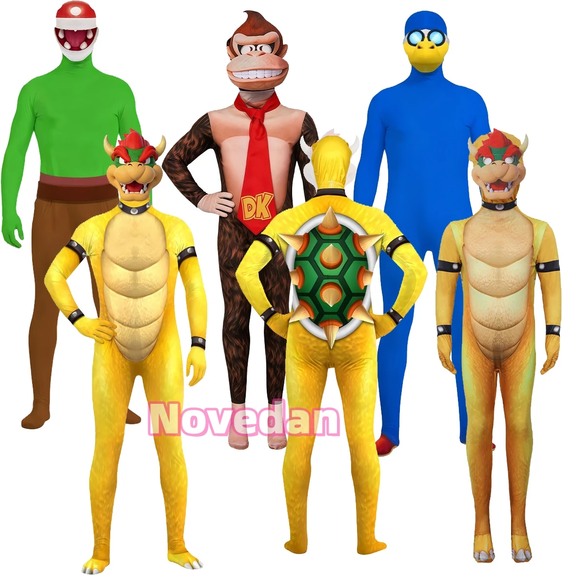 Dinosaur Yoshi Cosplay Bowser Costume Kids Adult Kamek Piranha Plant Donkey Kong Jumpsuit Game Roleplay Outfit Halloween Suit