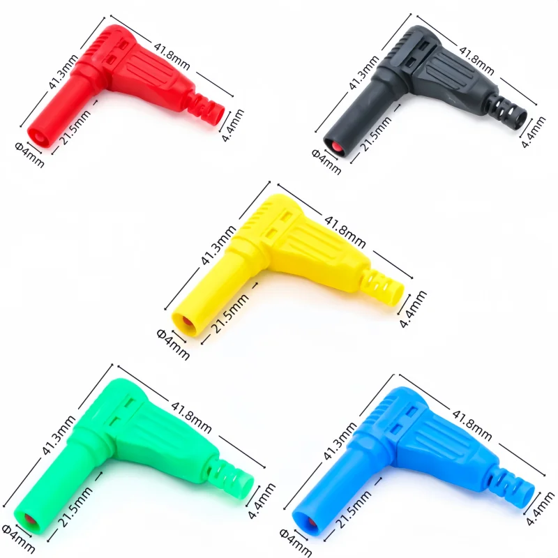 4MM Male L-shaped insulated nickel-plated banana plug test DIY probe / multimeter probe / thick needle thin needle replaceable