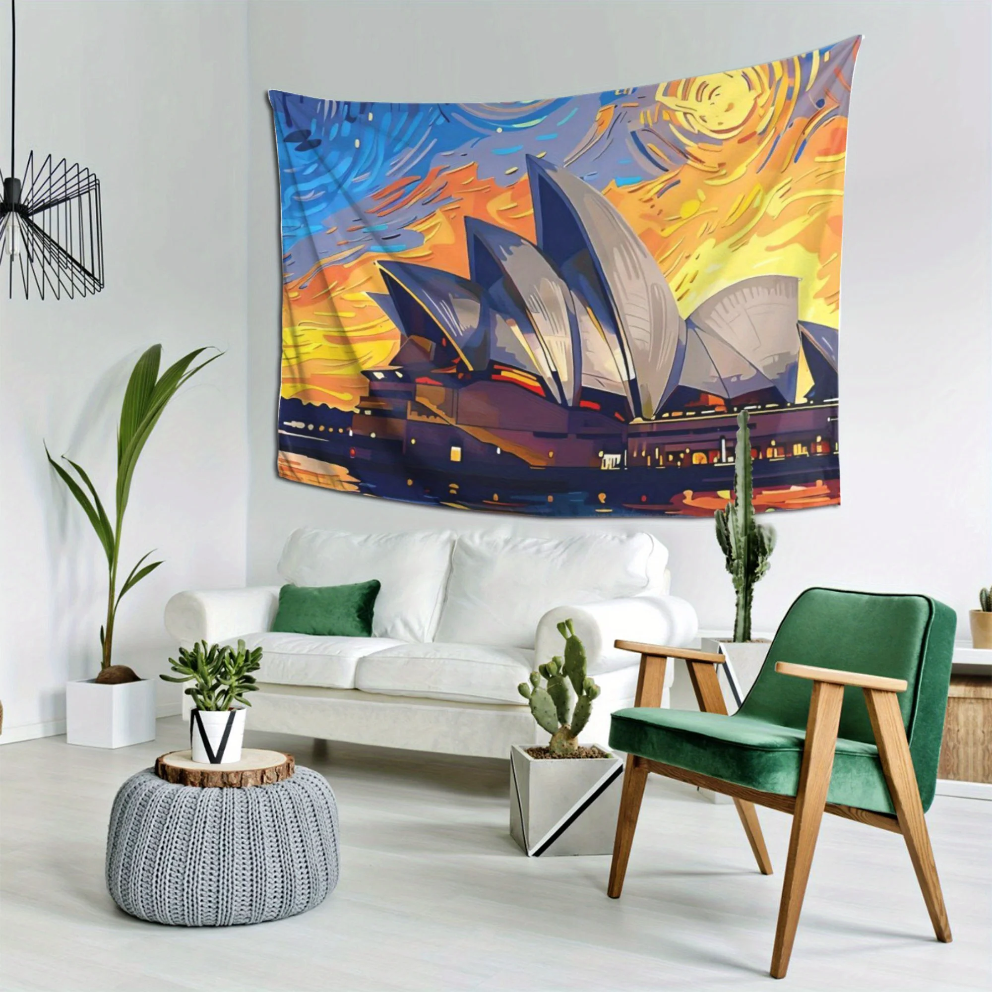 

Гобелен Sydney Opera House — современное настенное искусство для домашнего стиля, идеально подходит для гостиных и спален, уникальный дизайн