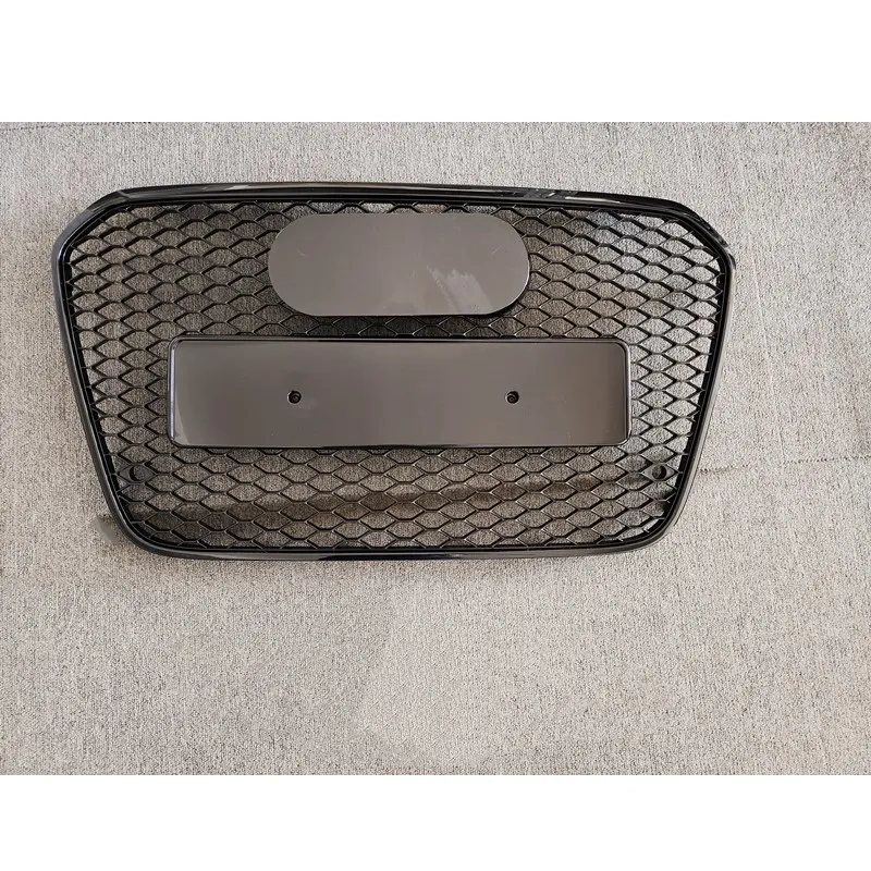 Car Accessories Black Honeycomb Hood Mesh Grill Front Grille with Emblem For Audi A6 C7 Upgrade RS6 2012 2013 2014 2015