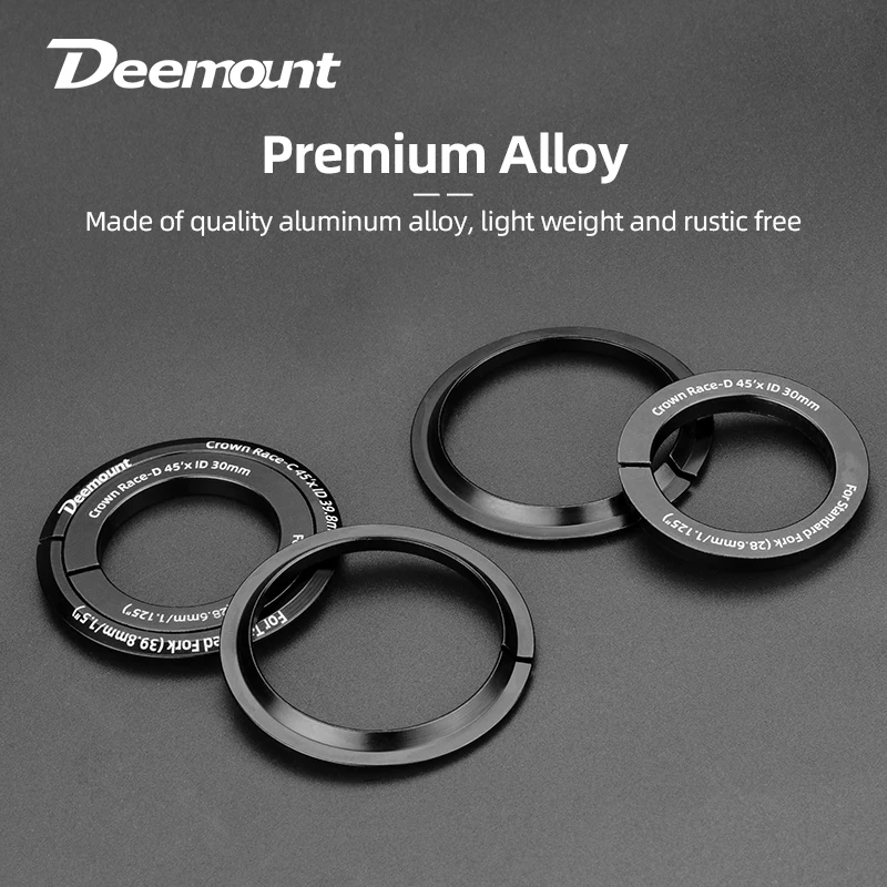 Bicycle Split Headset Crown Race Converter For 39.8mm Tapered 28.6mm Straight Optional CNC Machined Alloy Bike Front Fork Washer