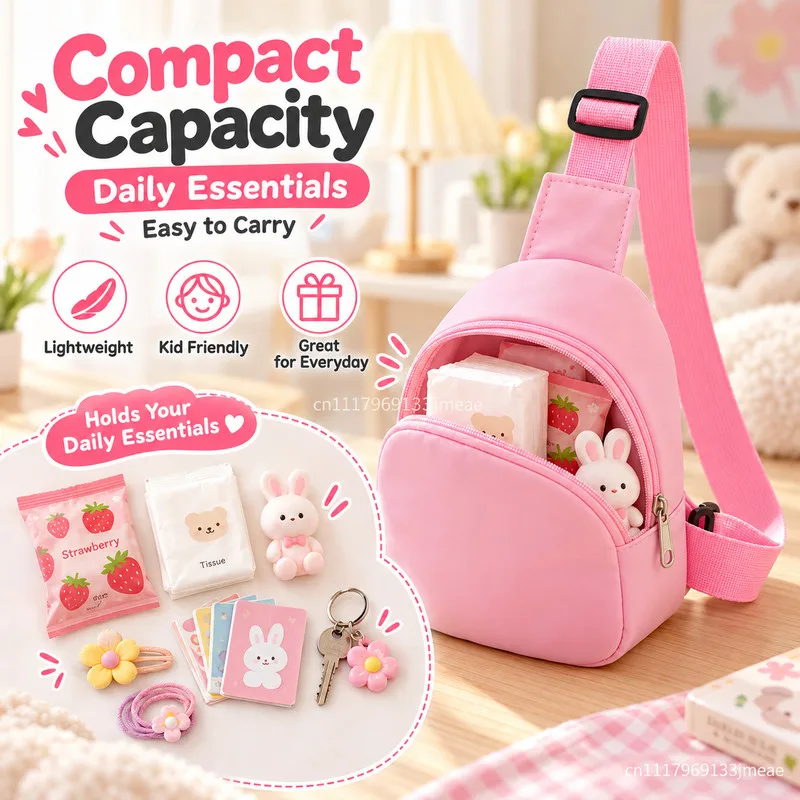 Kids Mini Sling Bag, Lightweight Nylon Chest Crossbody Backpack Adjustable Strap Small Shoulder Bag for Boys Girls Travel Daily - view 3