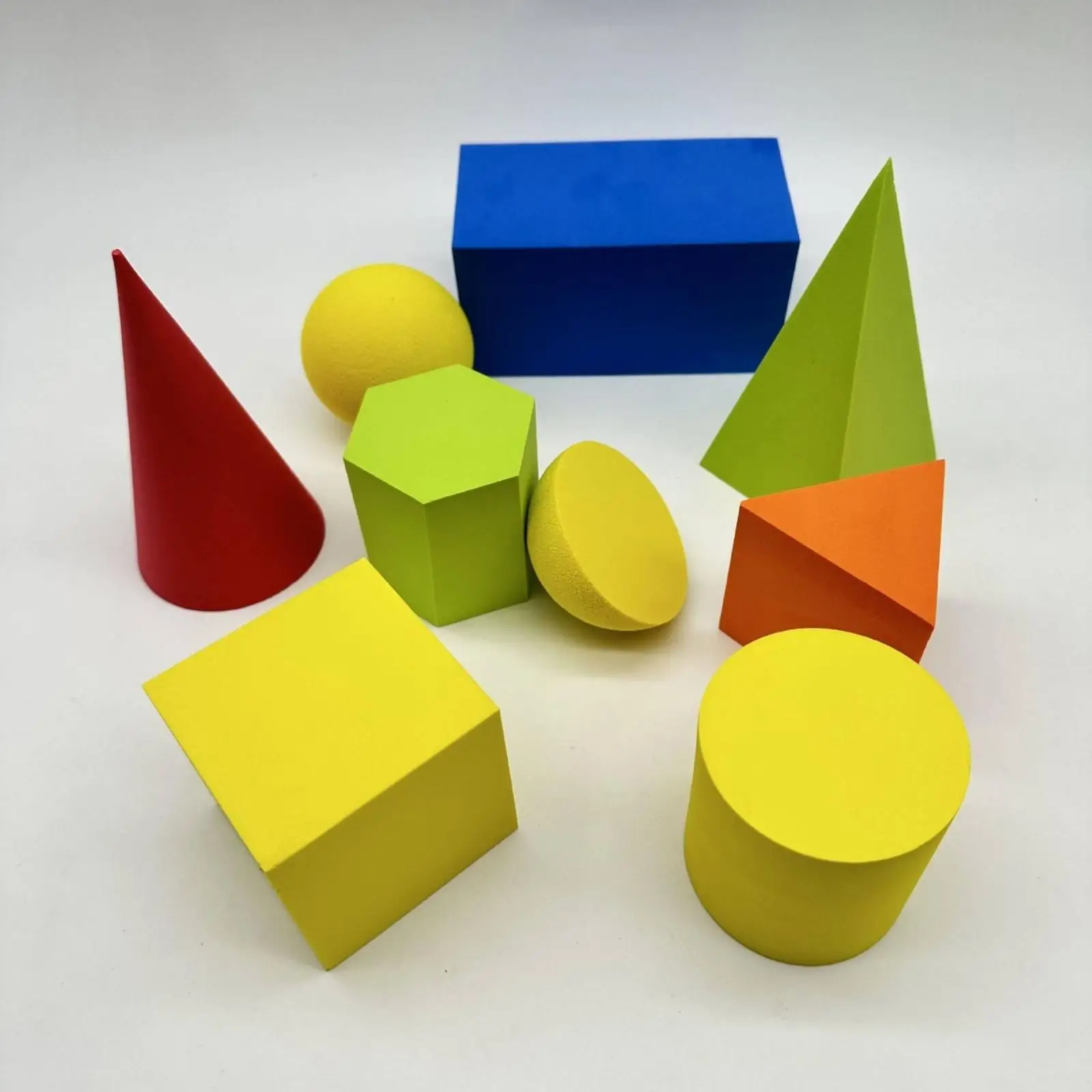 EVA Foam Building Blocks Set for Kids 9 Piece Geometric Shapes Educational Toys for Toddlers Learning Stacking Play