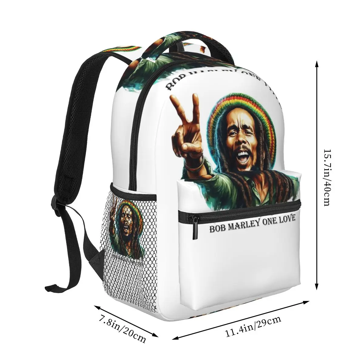 Jamaica Reggae Rock Bob Marley Backpacks Boys Girls Bookbag Students School Bags Laptop Rucksack Shoulder Bag Large Capacity