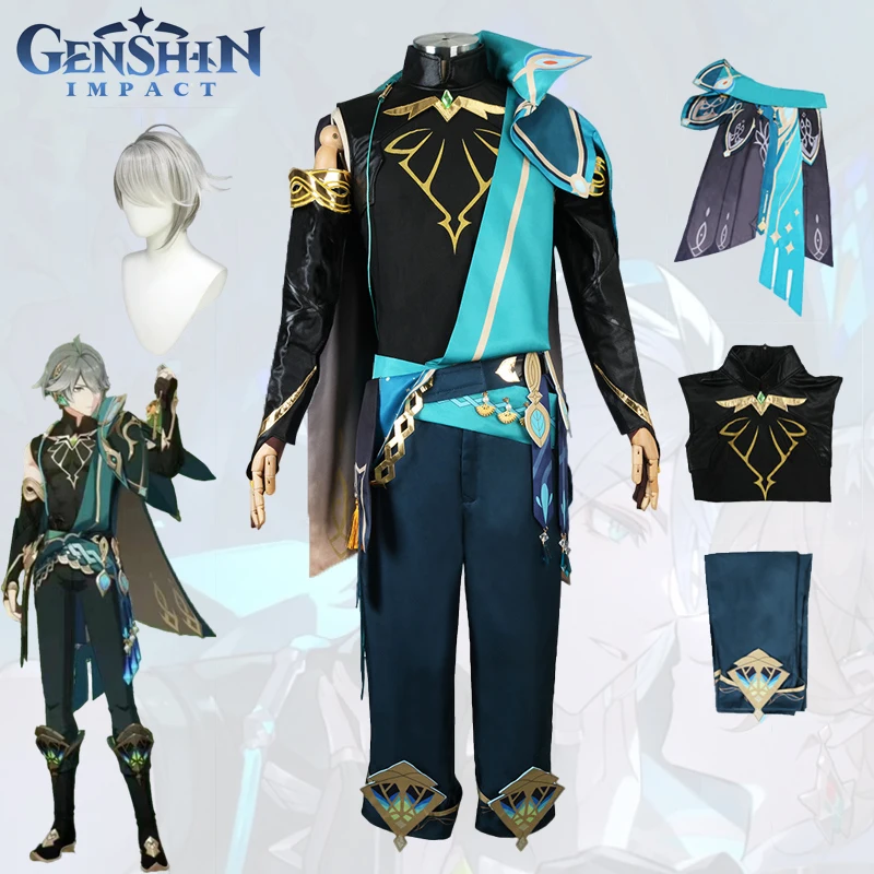 

Genshin Impacto Al Haitham Cosplay Costume Men's Uniform Wig Daily Clothes Halloween Carnival Masquerade Women Game Anime Party