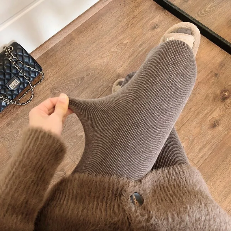 

Autumn Winter Velvet Thickened Pantyhose Warm Foot Socks Leggings for Women