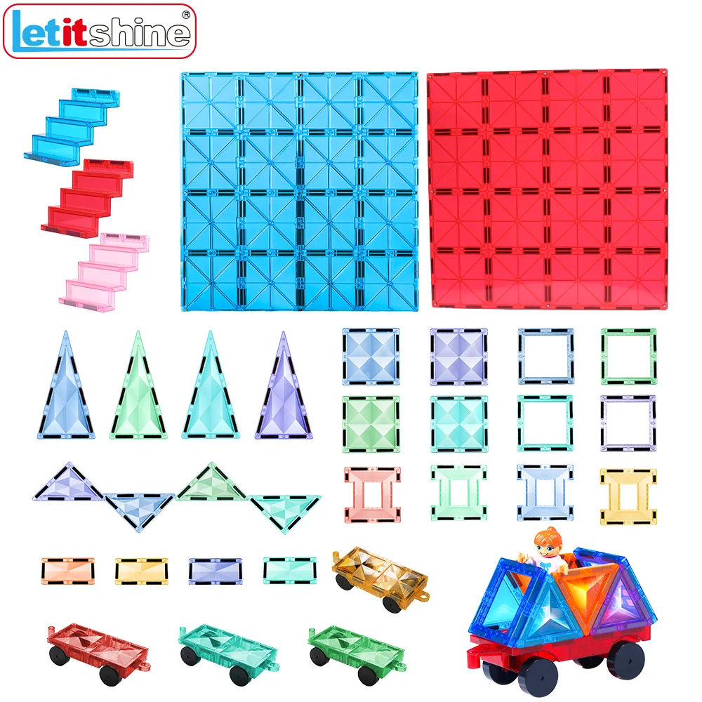 Magnetic Building Blocks Montessori Toys Education Magnet Tiles for Children Boy Girl Baby Construction Stacking Puzzle Game Kit