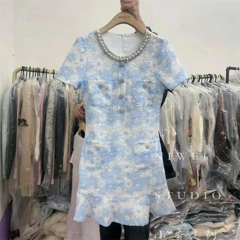 3pcs/pack Wholesale Drop Shipping Newest High Quality French Fashion Luxury Lace Women Dresses Collection