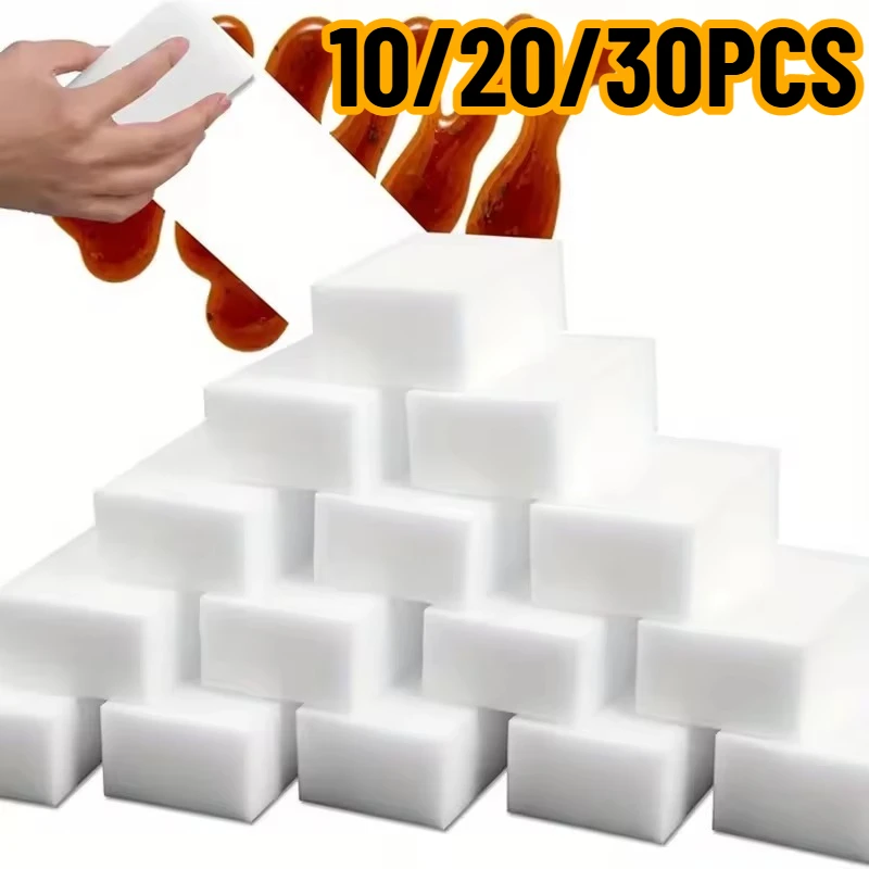 10/20/30PCS White Magic Sponge Clean Sponge Household Kitchens Bathrooms Bathtubs Car Shoes Floors Removing Oil Cleaning Tool