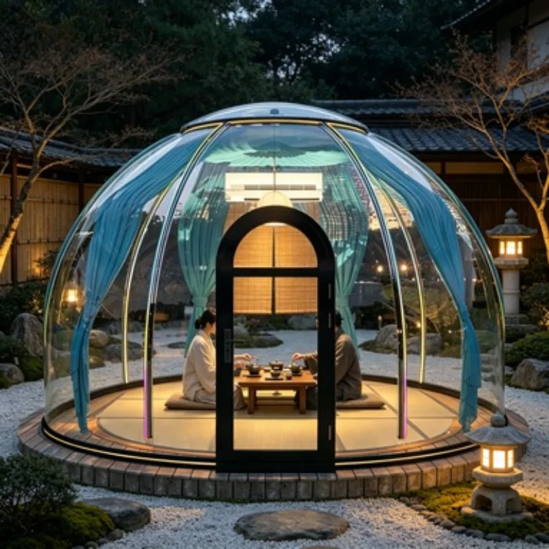 3m 5m 8m Dome House Starry Sky Room Bubble Tent Glamping Dome Hotel Prefab Transparent PC Bubble House for Camping Use