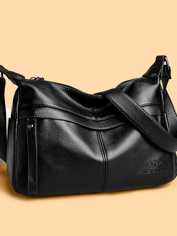 

Мягкая кожаная сумка через плечо, большая сумка на одно плечо Capaci для женщин среднего возраста, модная универсальная женская сумка