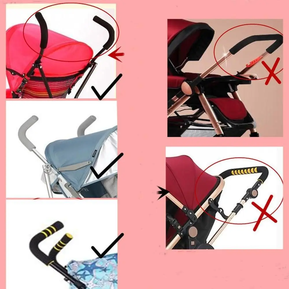 2Pcs Universal Generic Fashion Protect Baby Pushchair Handle Sleeve Comfortable Non-slip Mat Stroller Grip Cover