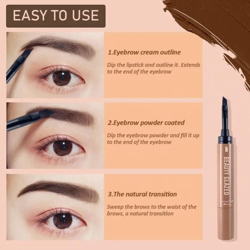 1/2PCS Waterproof Fork Tip Eyebrow Pencil Multifunctional Wild Eyebrow 4-color Natural Waterproof Micro Eyebrow Pencil