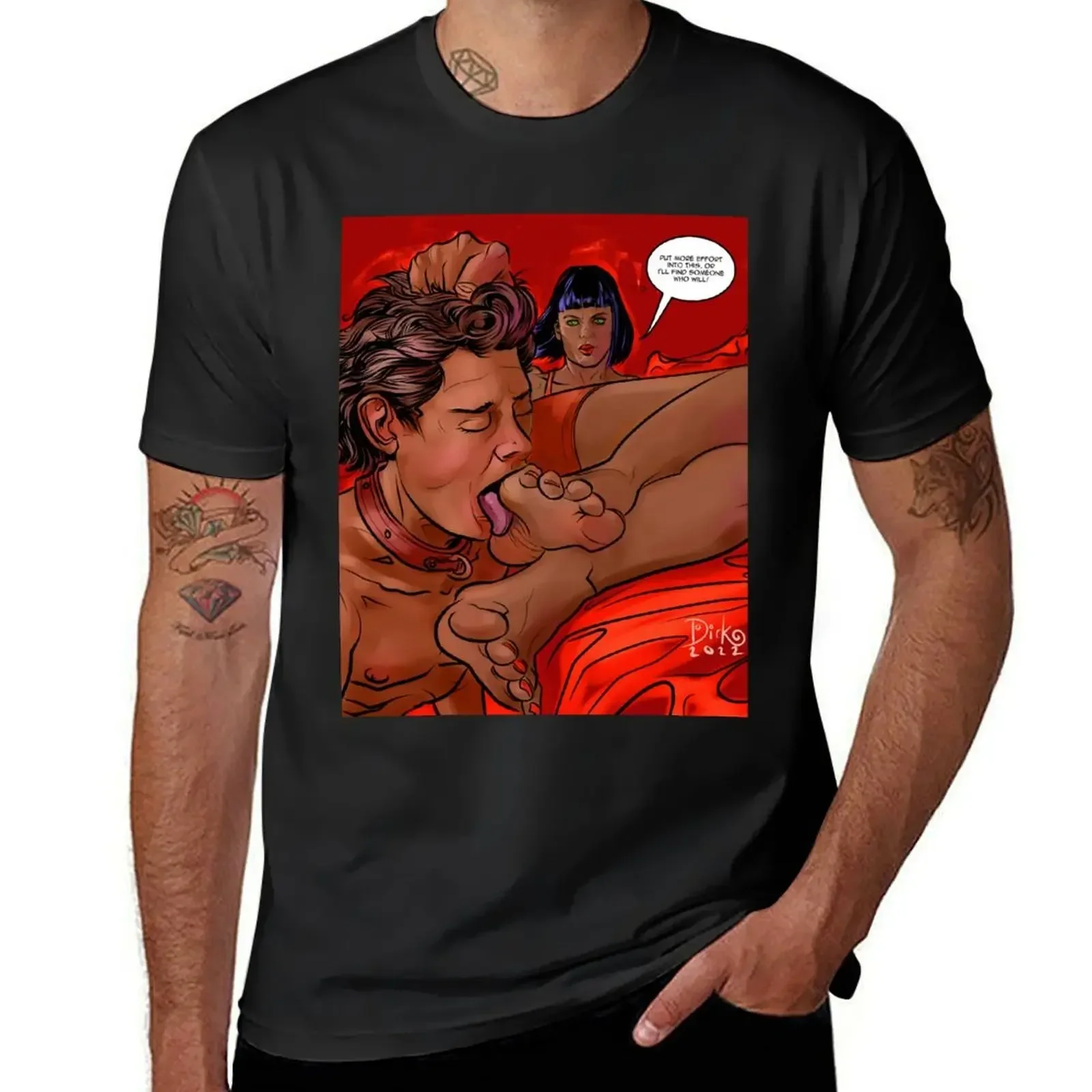 More Effort Femdom KinkInk Comic Book Foot Fetish Art by Dirk Hooper T-Shirt vintage clothes oversized graphics men clothes