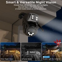WONSDAR Caméra IP WIFI Extérieure à Double Objectif et Double Écran, 4/3/2 Pièces, Détection de Mouvement, Protection de Sécurité, Surveillance CCTV ICSee 4