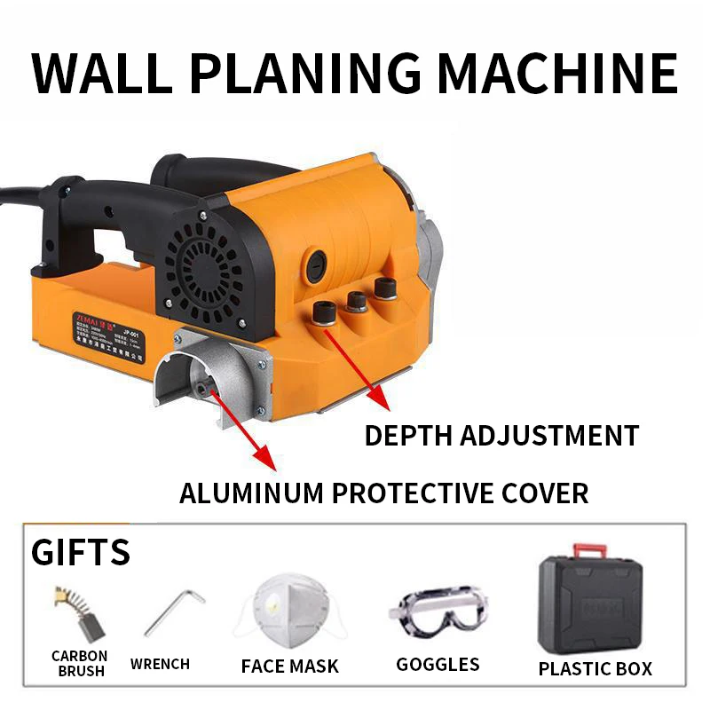 Wall Planer 4580W Wall Shovel Renovation Plane Rough Planer Old Wall Refurbishment Dust-Free Wall Planer 1000-4000rpm