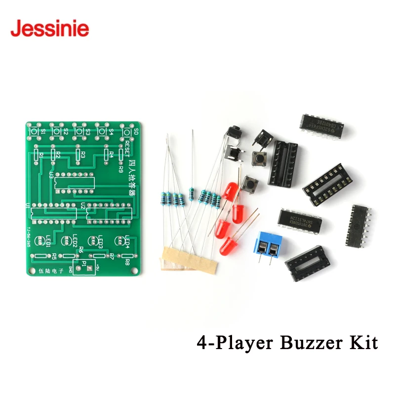 5Pcs/1pc Four-Person Buzzer Kit Board Electronics Fundamentals Skills Companion Electronics DIY Components