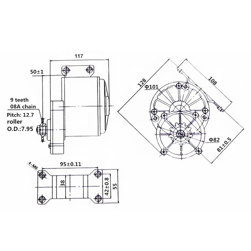 24V 36V 350W Brushed Gear DC Motor For Electric Bike Engine Ebike Rear Wheel Motor E-Scooter Bicycle Accessories MY1019Z3