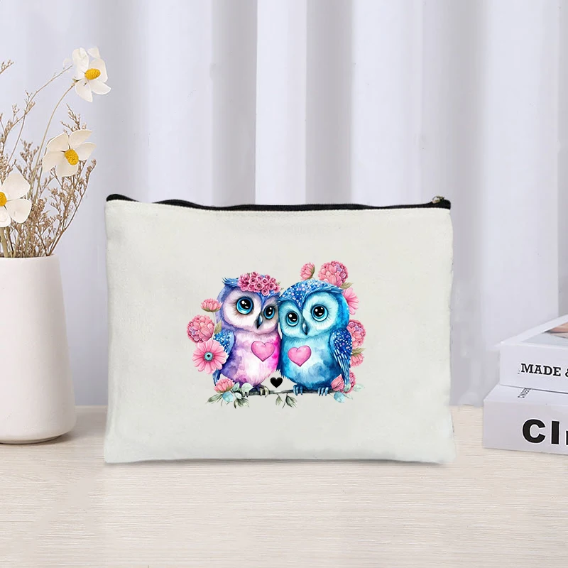 Smart Owl Make Up Clutch Cute Children Makeup Vanity Case Organizer Hot Trend Portable Cosmetic Pouch Stylish Small Purse Wallet