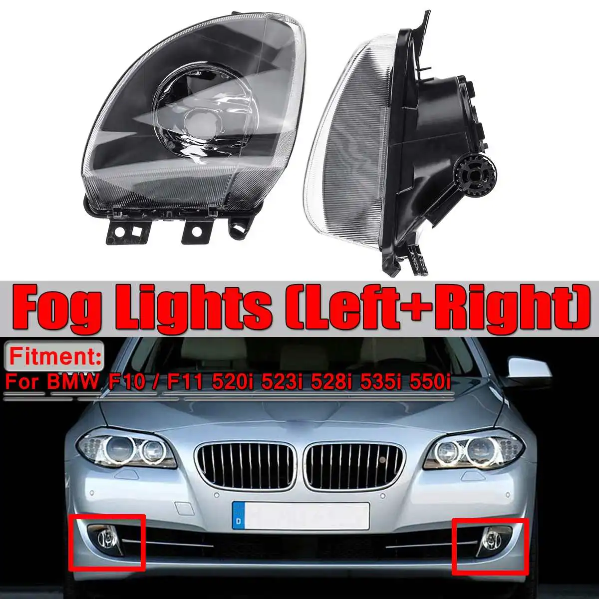 A Pair Car Fog Light Fog Lamp For BMW 5 Series F10 F11 520i 523i 528i 535i 550i Replacement Without Bulbs Fog Lights For Cars