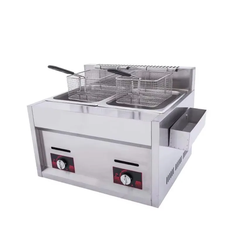 Commercial Electric Deep Fryer, Dual‑Tank Double‑Basket Electric Frying Pot for Food Frying