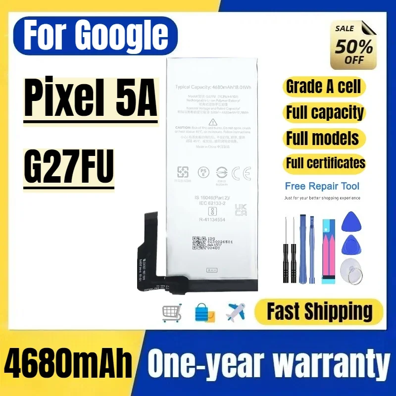 G27FU for Google Pixel 5A Mobile Phone Battery High Quality High Capacity Battery Replacement Bateria Grade A Cell with Tools