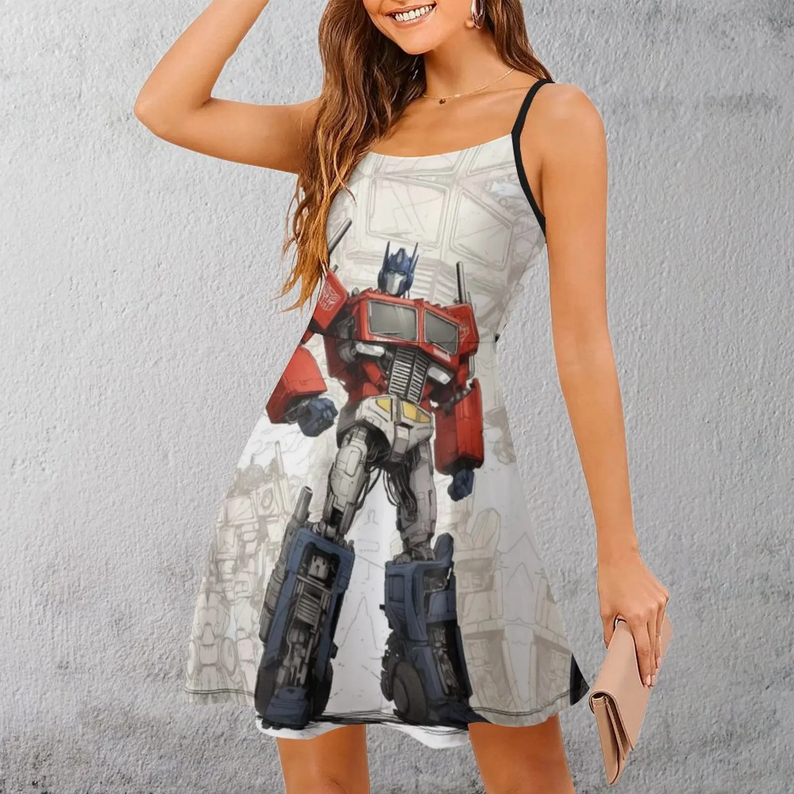 

Exotic Transformers Transform Robot (108) Women's Sling Dress Geek Clubs Woman's Clothing Suspender Dress Top Quality
