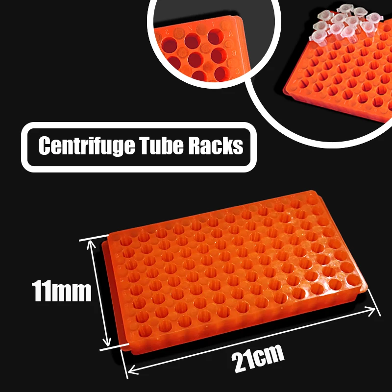 Estante de tubo de ensayo centrífugo de plástico, 96 agujeros, 2 lados, 0,5 ml/1,5 ml, soporte de tubo de Vial centrífugo, suministros de