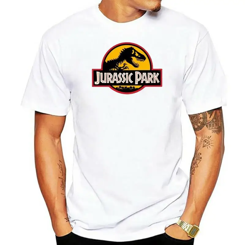 jurrasic park yellow BG - Custom Mens Black T-Shirt Tee