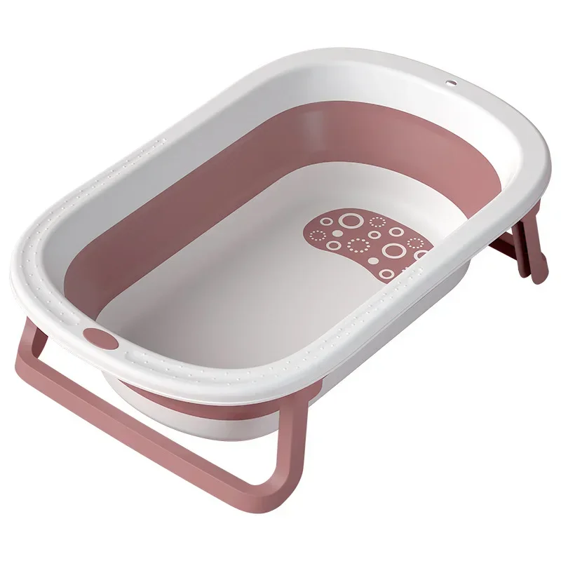 

Home Large Baby Bathtub Can Sit Can Lie Bath Tub Convenient Folding Bathroom Barrel Non-slip Cushion Bath Bucket