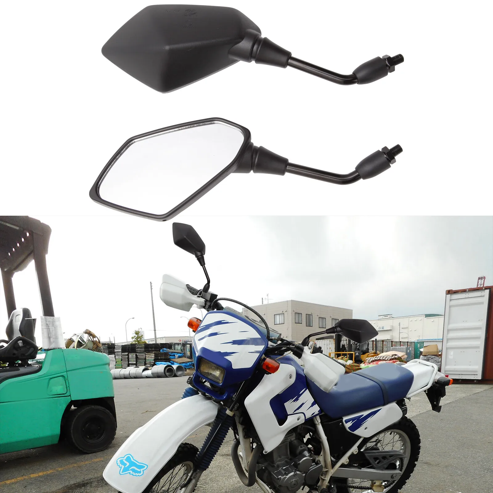 

2X Motorcycle Motorbike Rear View Side Mirrors 8mm 10mm fits for Honda Suzuki