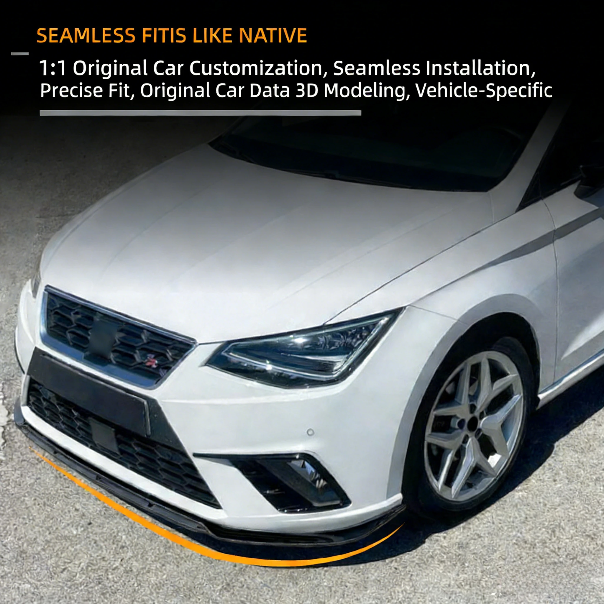 Front Bumper Splitter Lip For Seat Ibiza MK5 Standard/FR 6F KJ1 2018-2024 Spoiler Diffuser Canard Body Kit Guard Protector - view 2