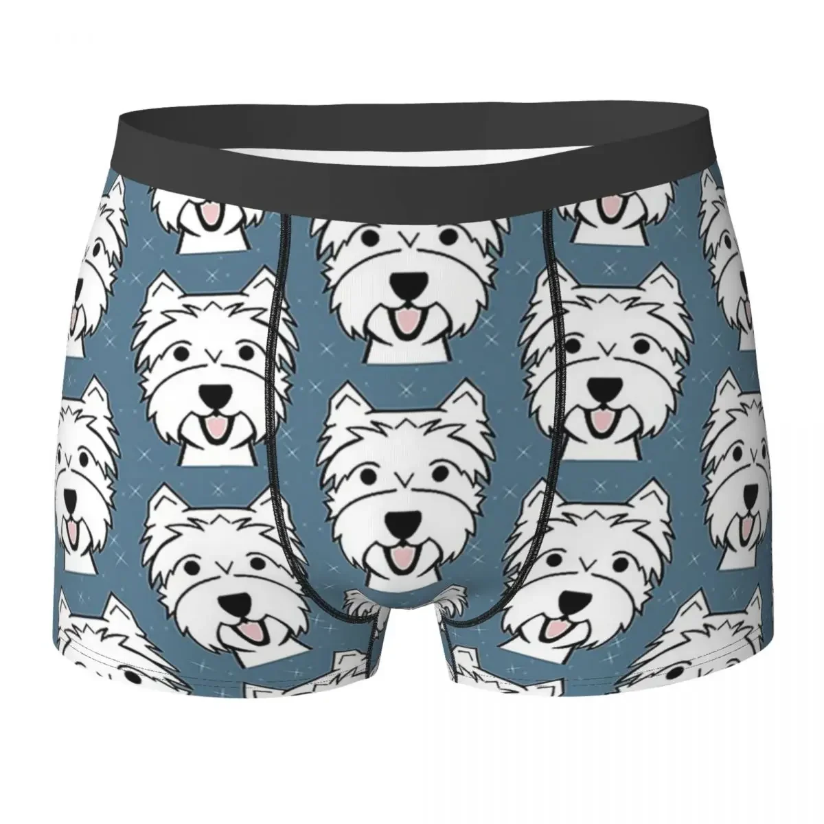 Boxer Underpants Shorts West Highland Terrier Westies Westie Dogs Blue Panties Male Soft Underwear for Homme Man Boyfriend Gift