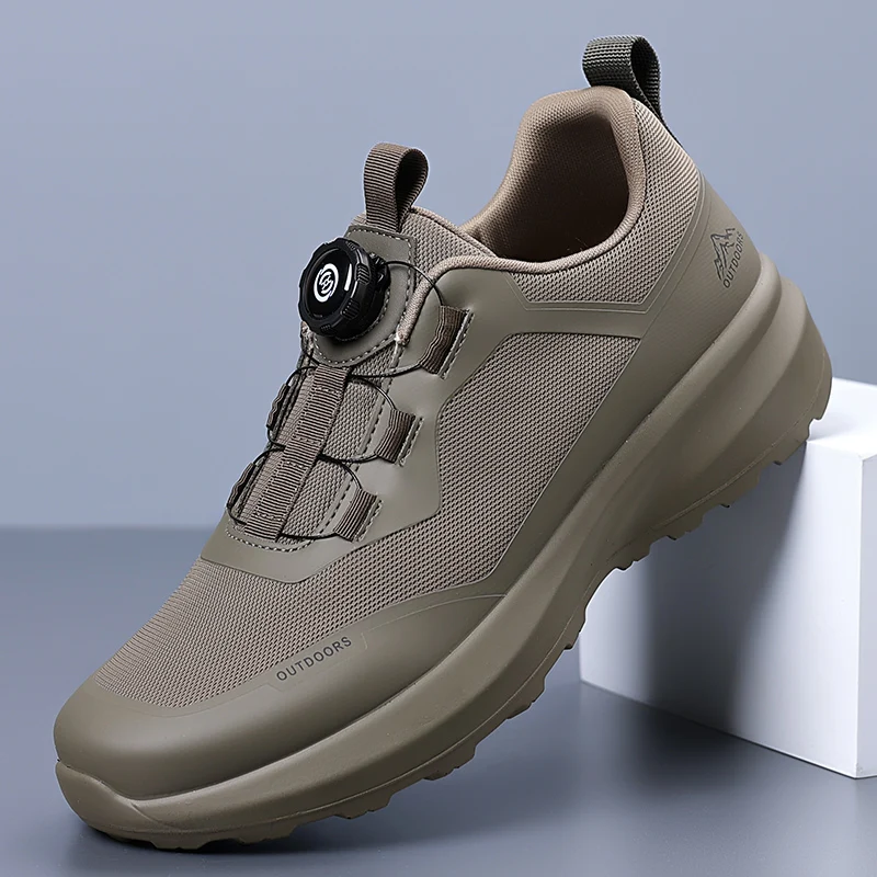 

2025 New Golf Shoes for Men Black Khaki Gym Sneakers Mens Quick Lacing Golf Training Shoe Male Anti Slip Walking Shoes