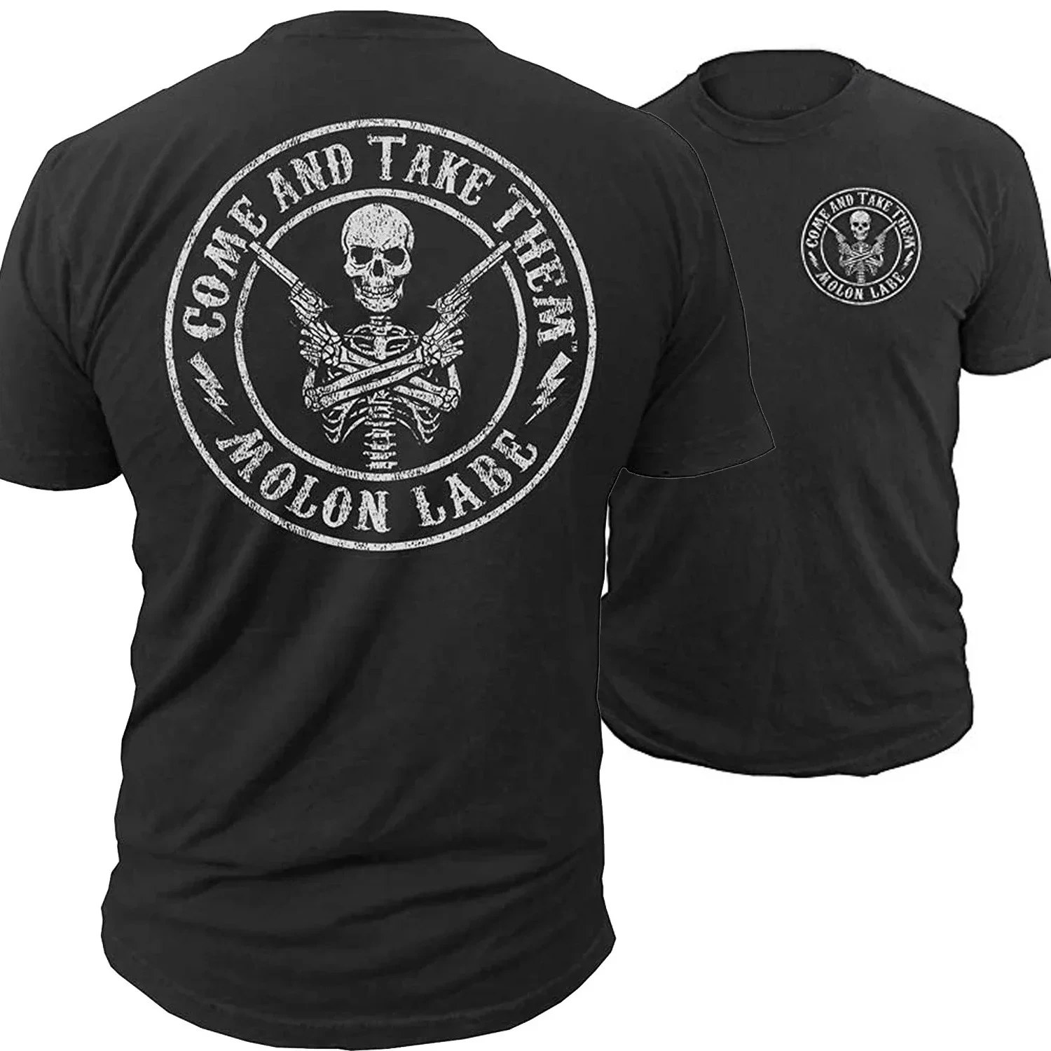 Come And Take Them Skull Gun 2nd Amendment T-Shirt 100% Cotton O-Neck Short Sleeve Summer Casual Mens T-shirt Streetwear