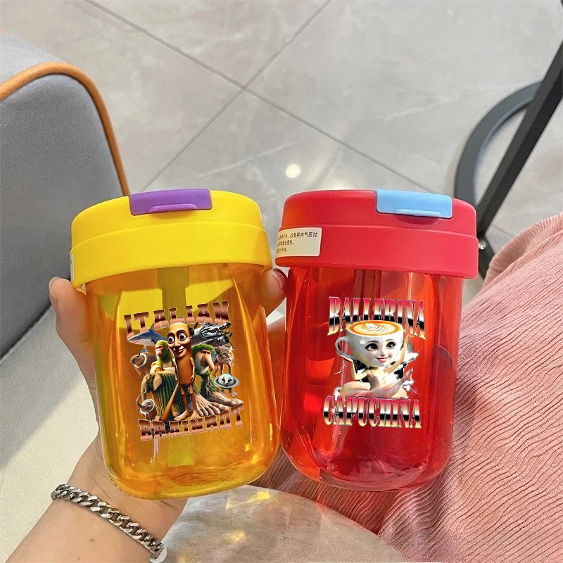 

Italian Brainrot Water Bottle Cartoon Pattern Water Bottle Anti Drop Proof Outdoor Sports Water Bottle Children's Birthday Gift