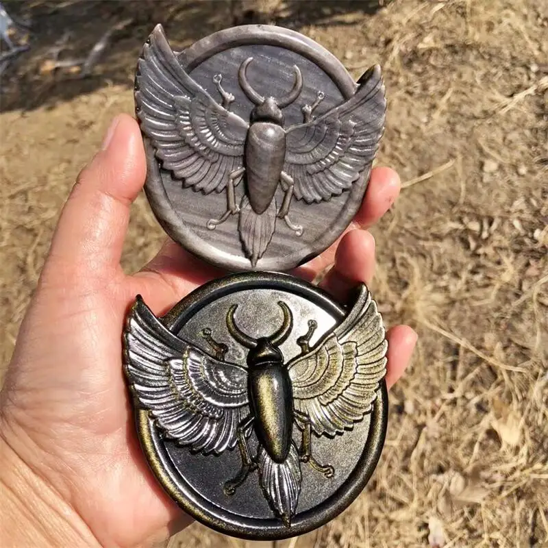 

Natural Obsidian Scarab Carving Figurine Fashion Holiday Gift Quartz Carving Healing Home Decoration 1PCS
