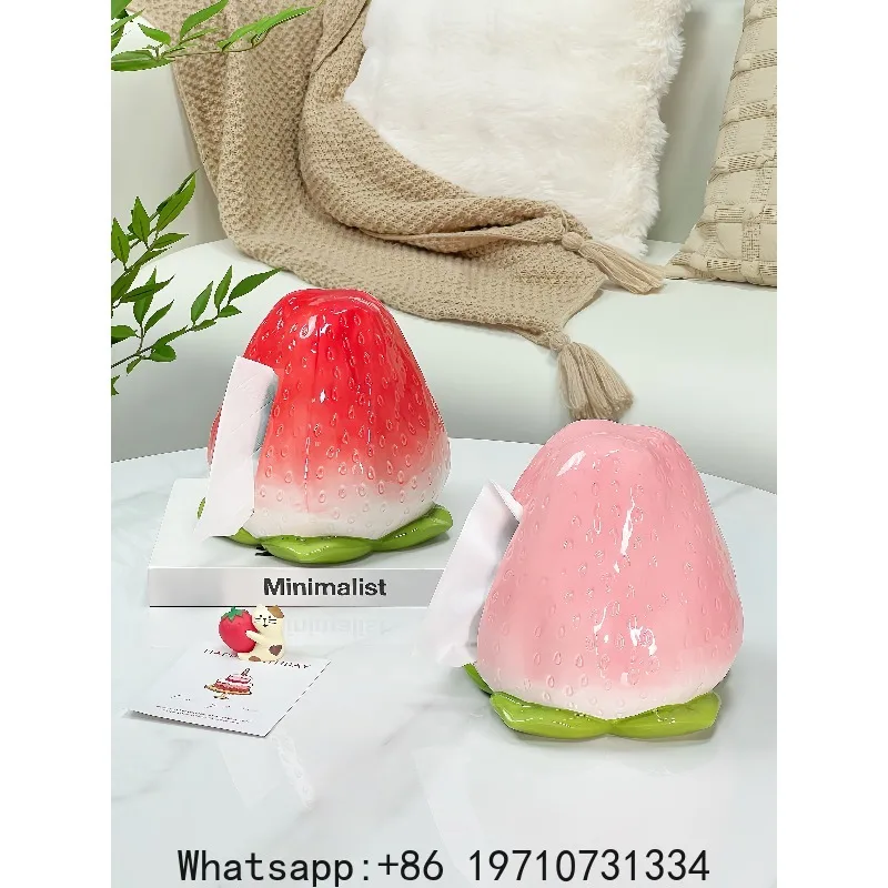 

Creative Strawberry Tissue Box Pumping Carton Ornament Light Luxury High-end Home Living Room Desktop Decoration Dining Table